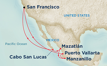 cruise mexican riviera mexico route francisco san cruises pier starts ends few days night