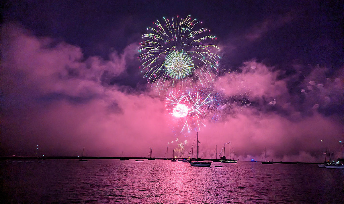 4th of July Fireworks in San Francisco over the SF Bay