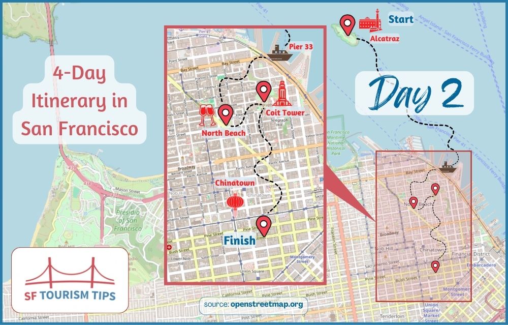 Map of Day 2 of my 4-day itinerary