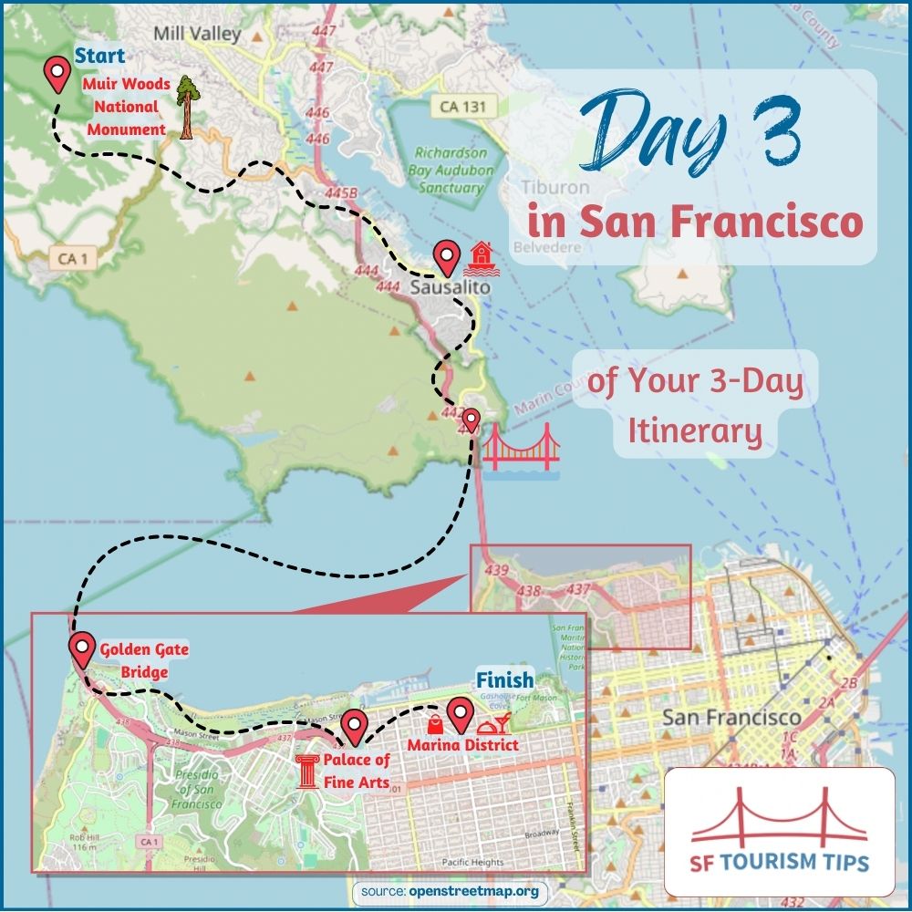 Map of Day 3 of my 3-day SF itinerary