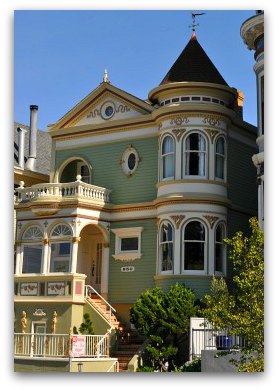 One of the painted ladies in San Francisco's Alamo Square