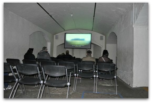 The Alcatraz theater where you can learn more about the island's history