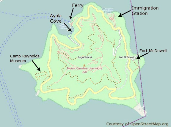 chinese immigrants angel island map