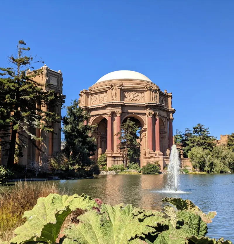 The main dome at the Palace of Fine Arts in San Francisco. The main dome at the Palace of Fine Arts in San Francisco.