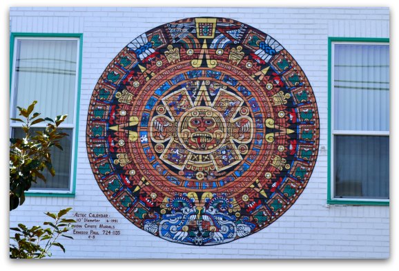 Aztec calendar mural mission