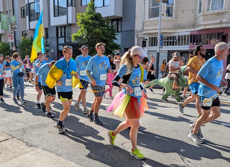 Centipede runners at San Francisco's famous Bay to Breakers