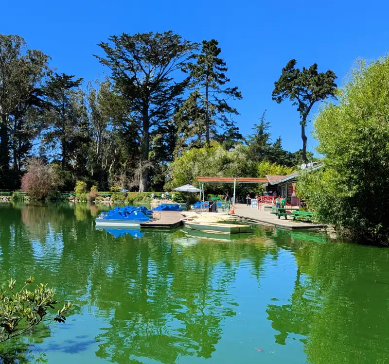 The boathouse on Blue Heron Lake