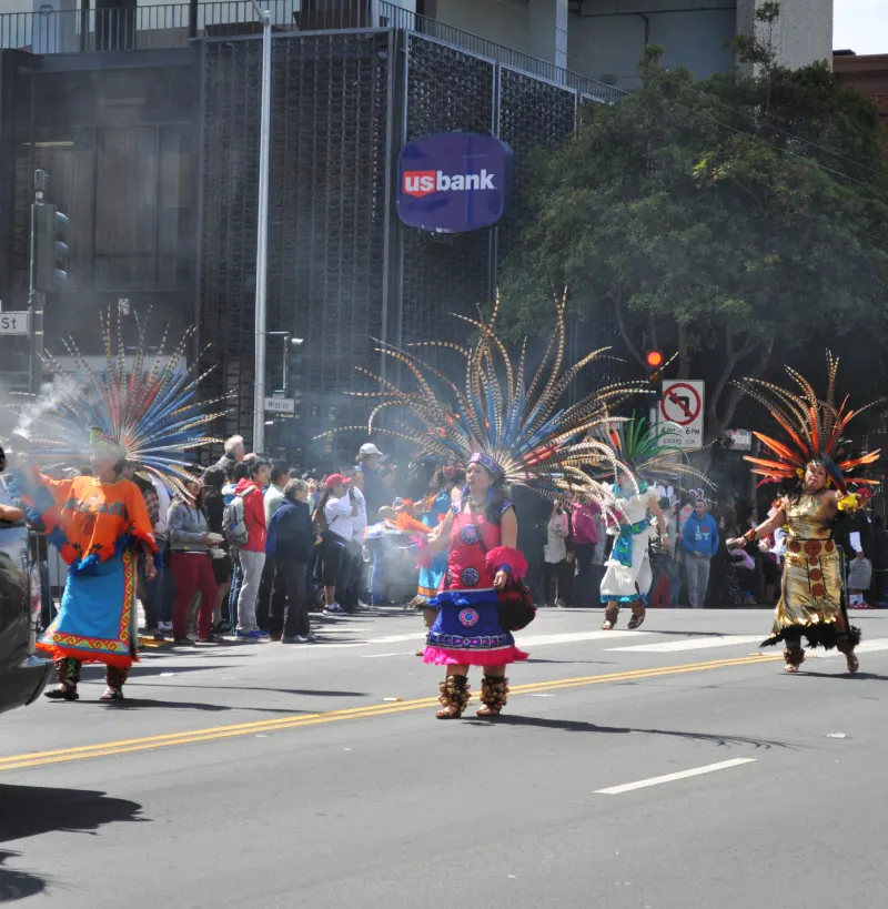 Entrants in the Carnaval Parade in San Francisco's Mission District