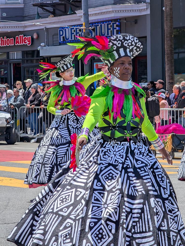 Colorful dancers in the annual Carnaval Parade in San Francisco