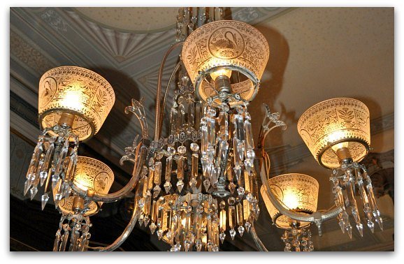 An antique Chandalier inside an Alamo Square Victorian