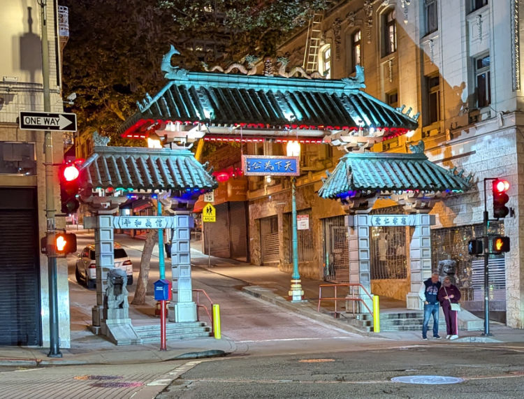 Chinatown Dragon Gate at Night