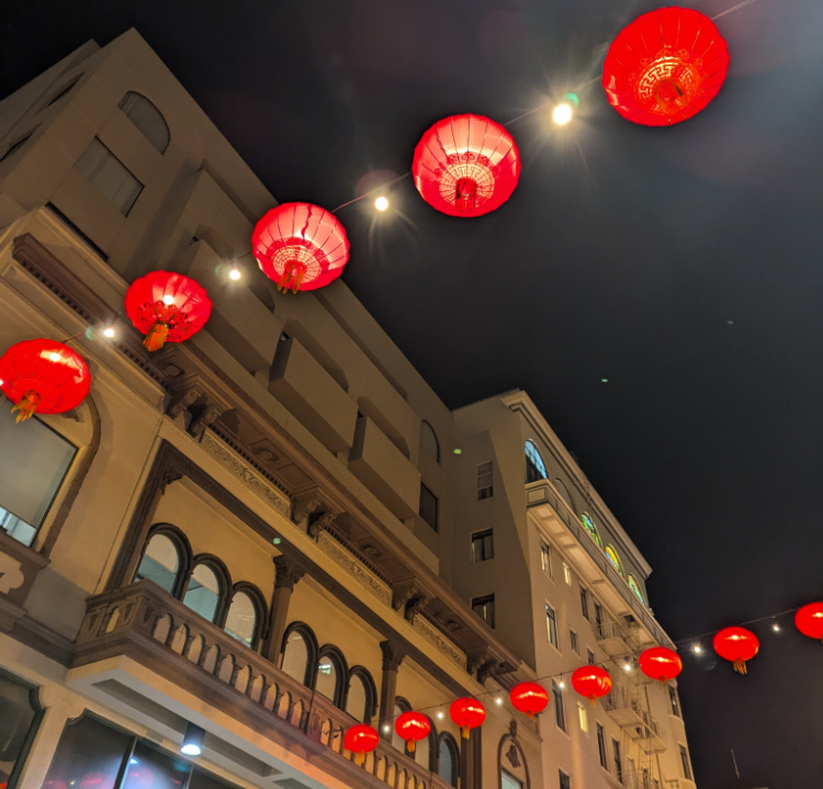 Chinatown lanterns at night