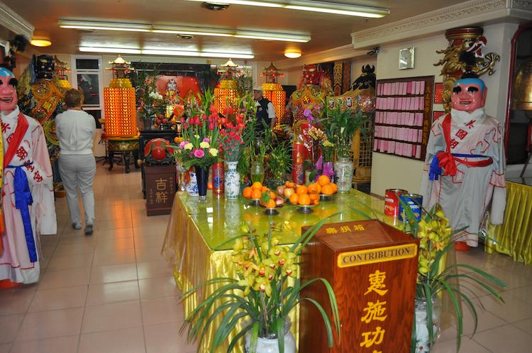 Inside a Chinatown temple