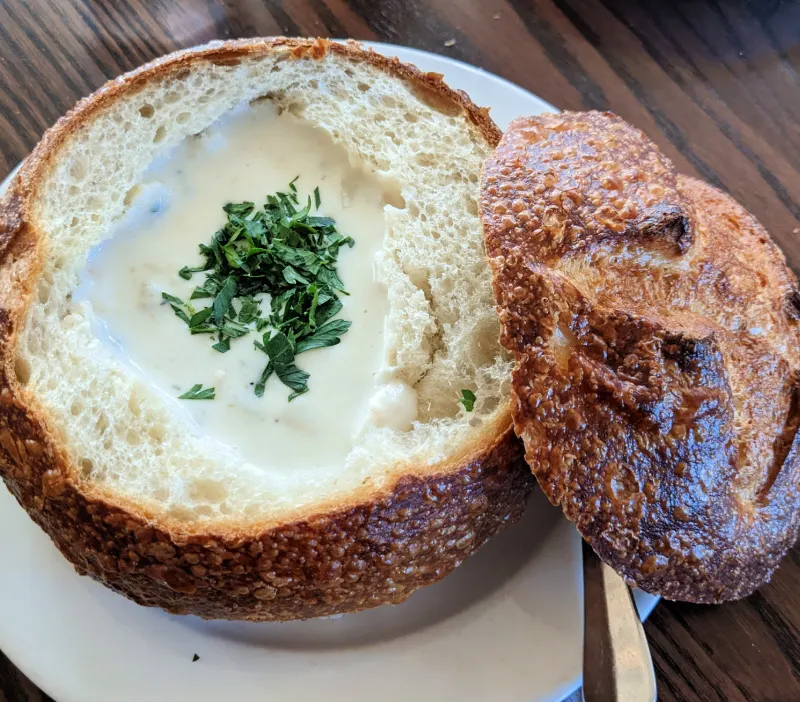 Clam Chowder Bread Bowl Scomas Clam Chowder Bread Bowl Scomas