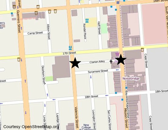 A map of Clarion Alley in the Mission