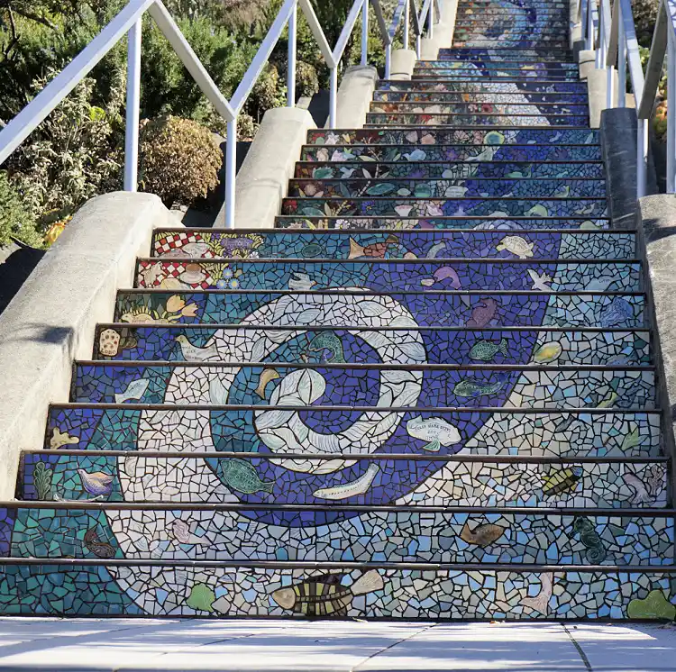 Close up view of one section of the 16th Avenue Steps