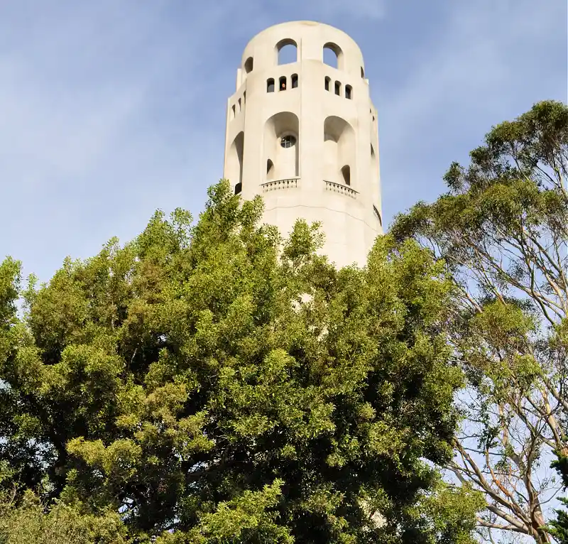 The top of Coit Tower on San Francisco's Telegraph Hill The top of Coit Tower on San Francisco's Telegraph Hill