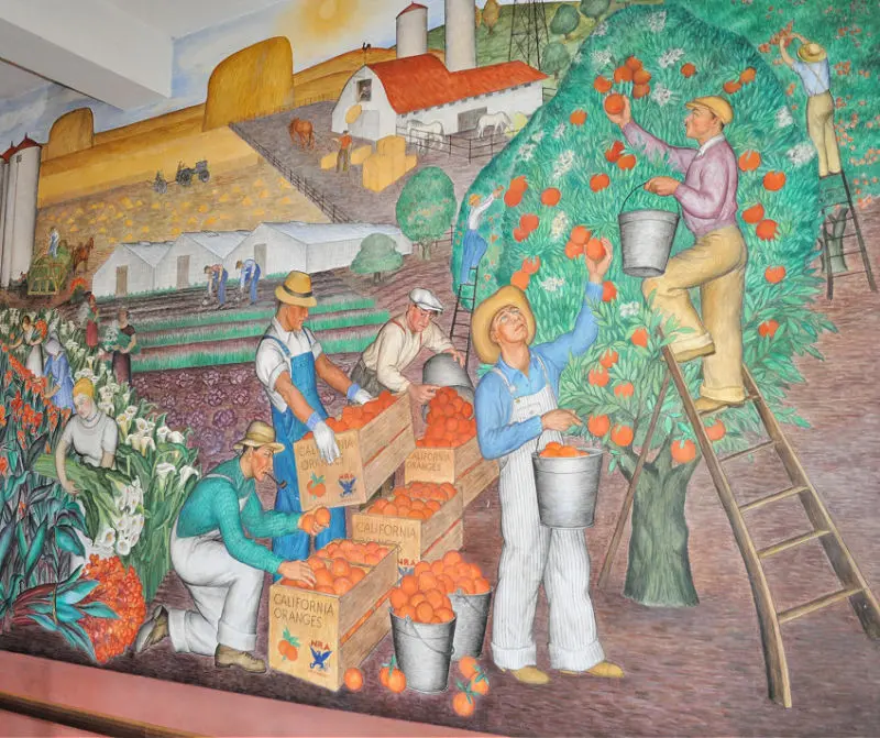Coit Tower working farm mural on its first floor