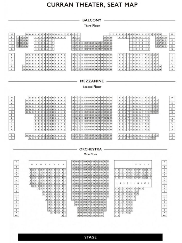 Seating Chart Orpheum Theatre San Francisco