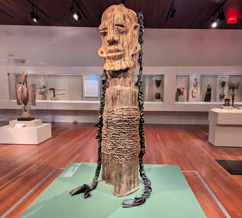 Statue inside the de Young Museum in San Francisco