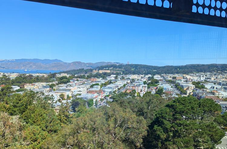 View of the bay and Golden Gate Bridge from the de Young Observation Tower