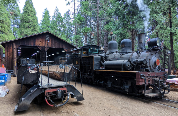 Engine Large Log Car at the Sugar Pine Railroad