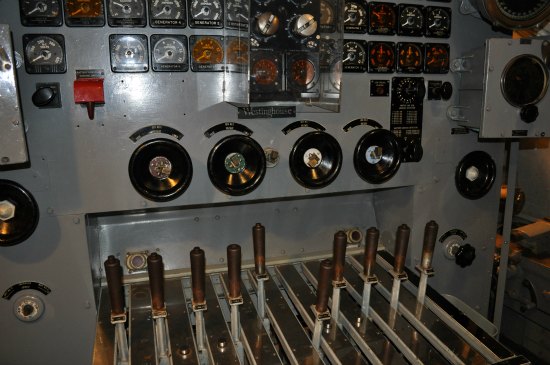 Controls in the engine room of the USS Pampanito