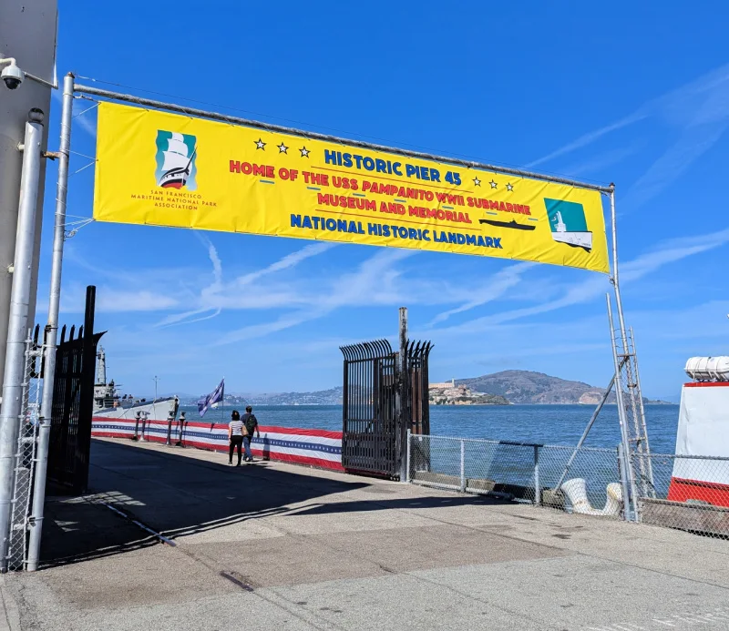 Entry sign at Pier 45 in Fisherman's Wharf