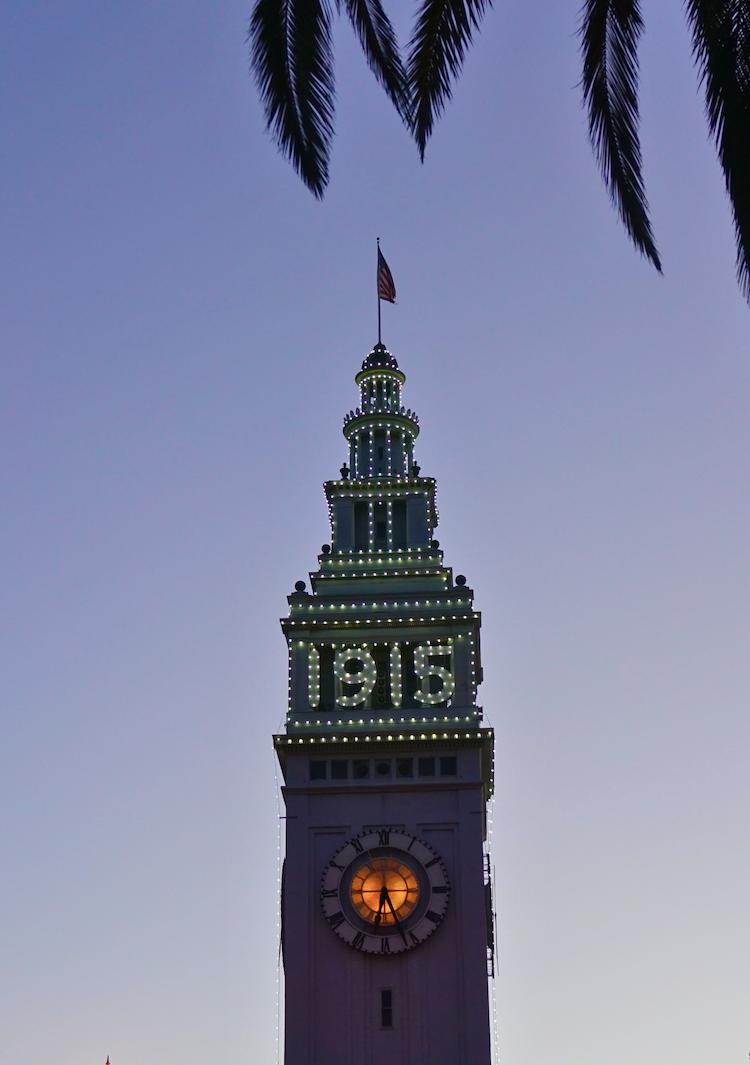 Ferry Building 1915 anniversary lights