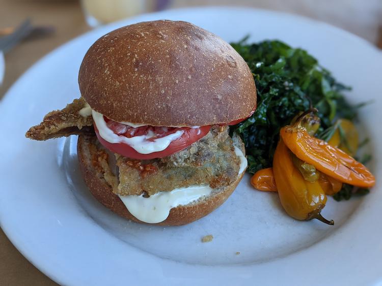 Gourmet burger at SF's Ferry Building