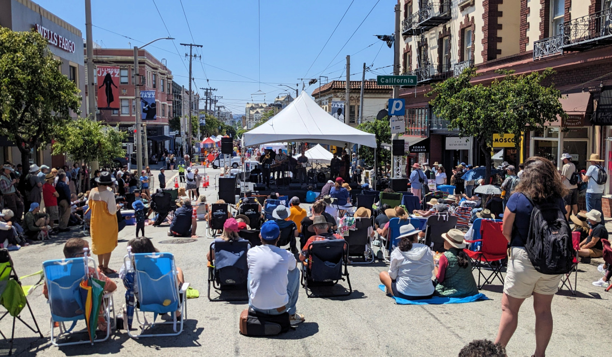 A band playing at the Fillmore Jazz Festival