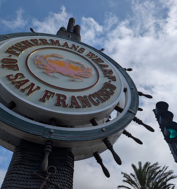 The famous Fisherman's Wharf sign at Taylor and Jefferson