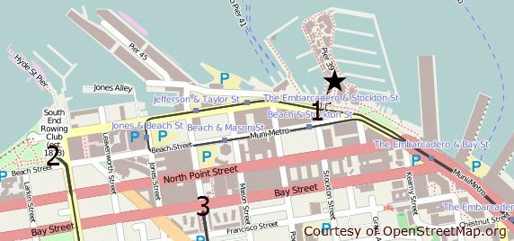maps of main transit stops in fisherman's wharf