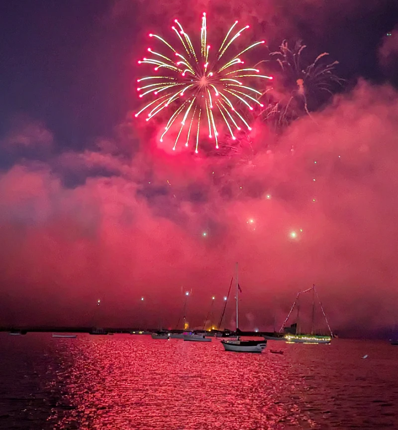 Fireworks over the SF Bay during the annual Fourth of July Fireworks festival Fireworks over the SF Bay during the annual Fourth of July Fireworks festival