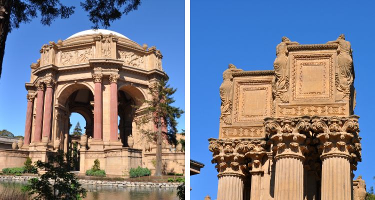Two pictures of the Palace of Fine Arts