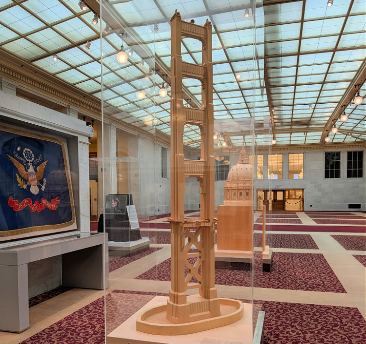 The Golden Gate Bridge Tower Model inside City Hall