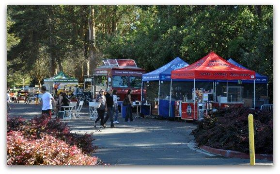 The food trucks in Golden Gate Park.