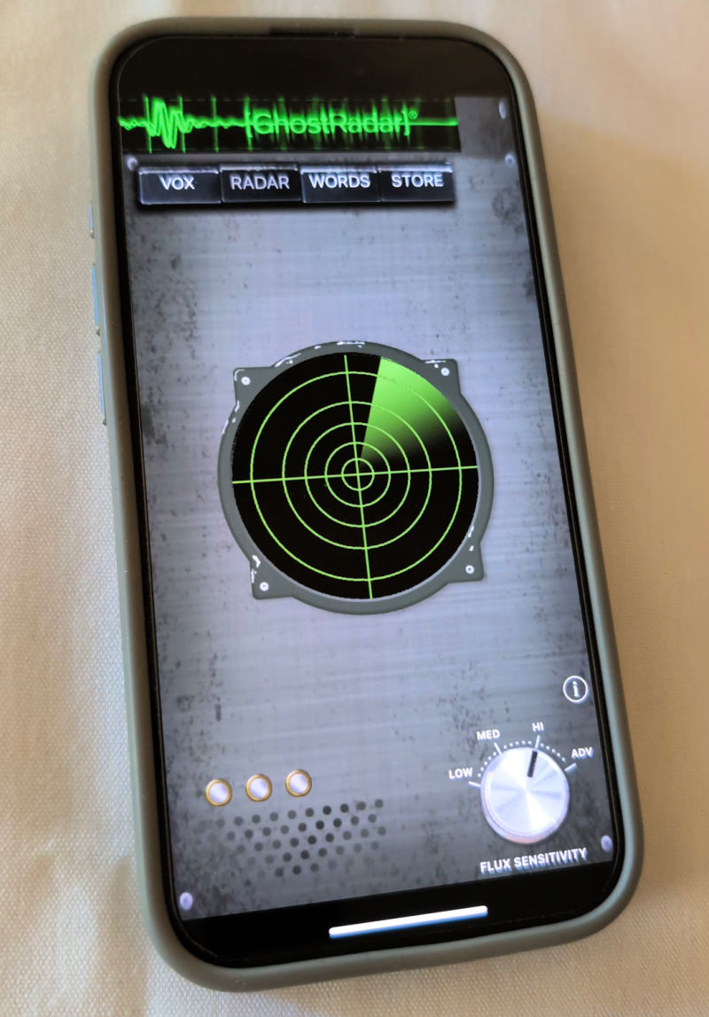 Ghost App on our Ghost Tour