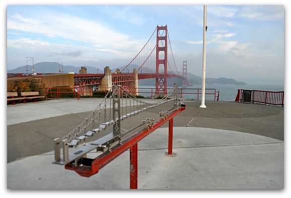 Golden Gate Bridge with some of the outdoor museum