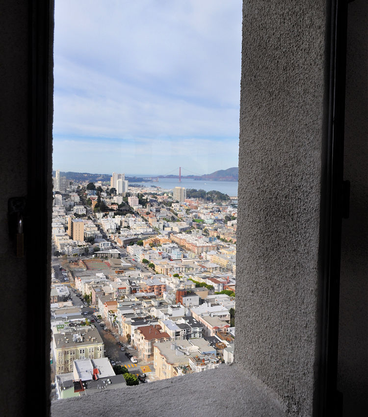 View of the Golden Gate Bridge from Coit Tower