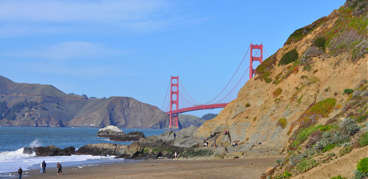 View of the Golden Gate Bridge from Baker Beach