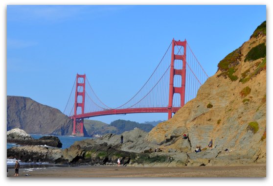 Golden Gate Bridge on a sunny day in San Francisco
