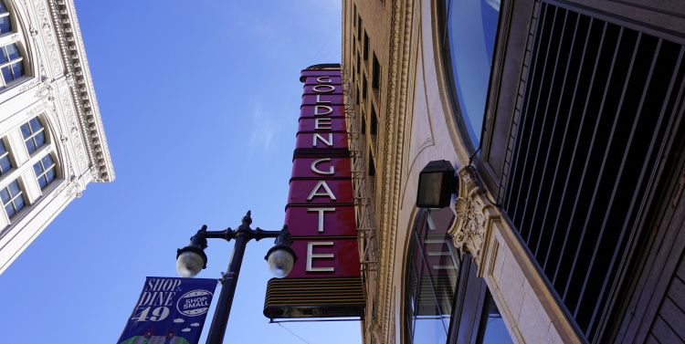 Sign at the Golden Gate Theater near Market Street