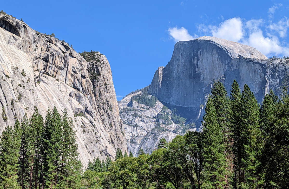 Half Dome in Yosemite with Clouds Above It