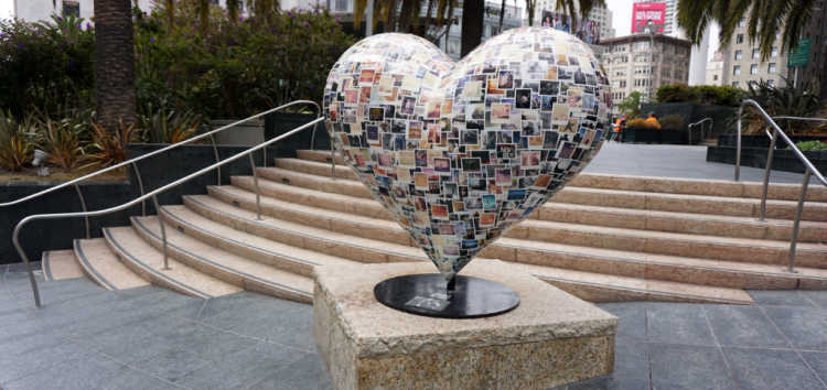 Hearts in San Francisco's Union Square