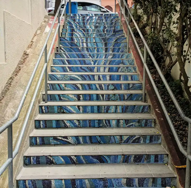 Blue Mosaic Steps at Kenny Alley in the Excelsior District