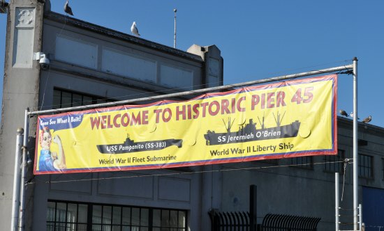 The sign leading into the historic pier 45 SF museums