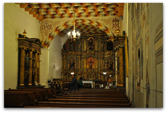 The inside of the Mission San Francisco de Asis