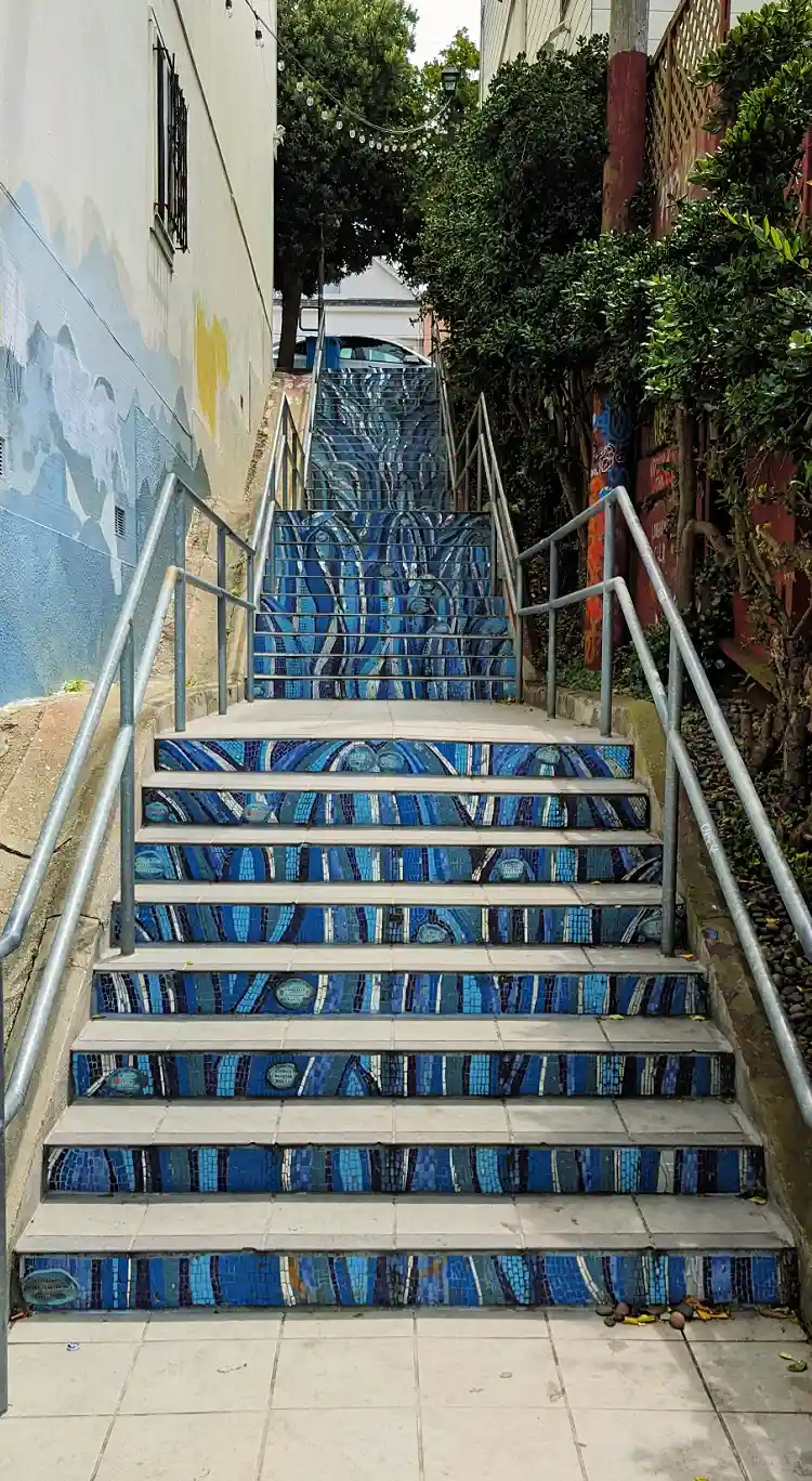 The blues of the Kenny Alley Steps in the Excelsior District