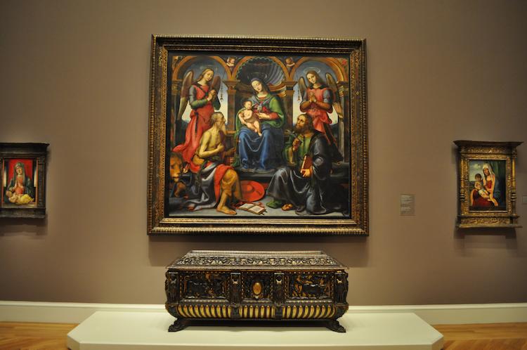 Two pieces on display in the Medieval gallery at the Legion of Honor in San Francisco